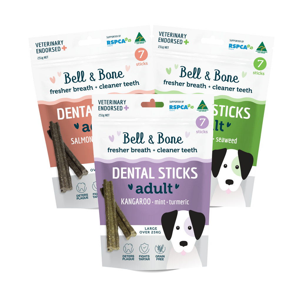 Bundle pack of three healthy dog dental chews