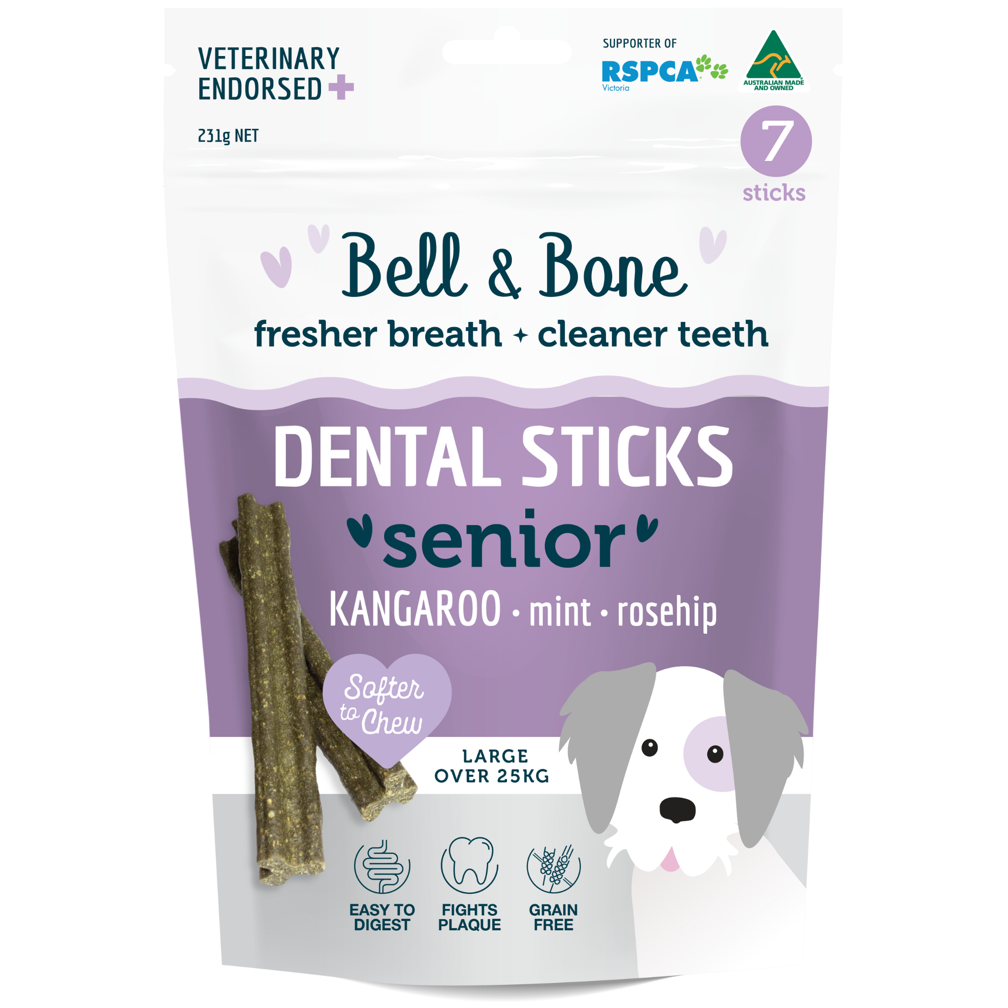 Kangaroo Dental Dog Treats Senior Kangaroo Mint and Rosehip Dog