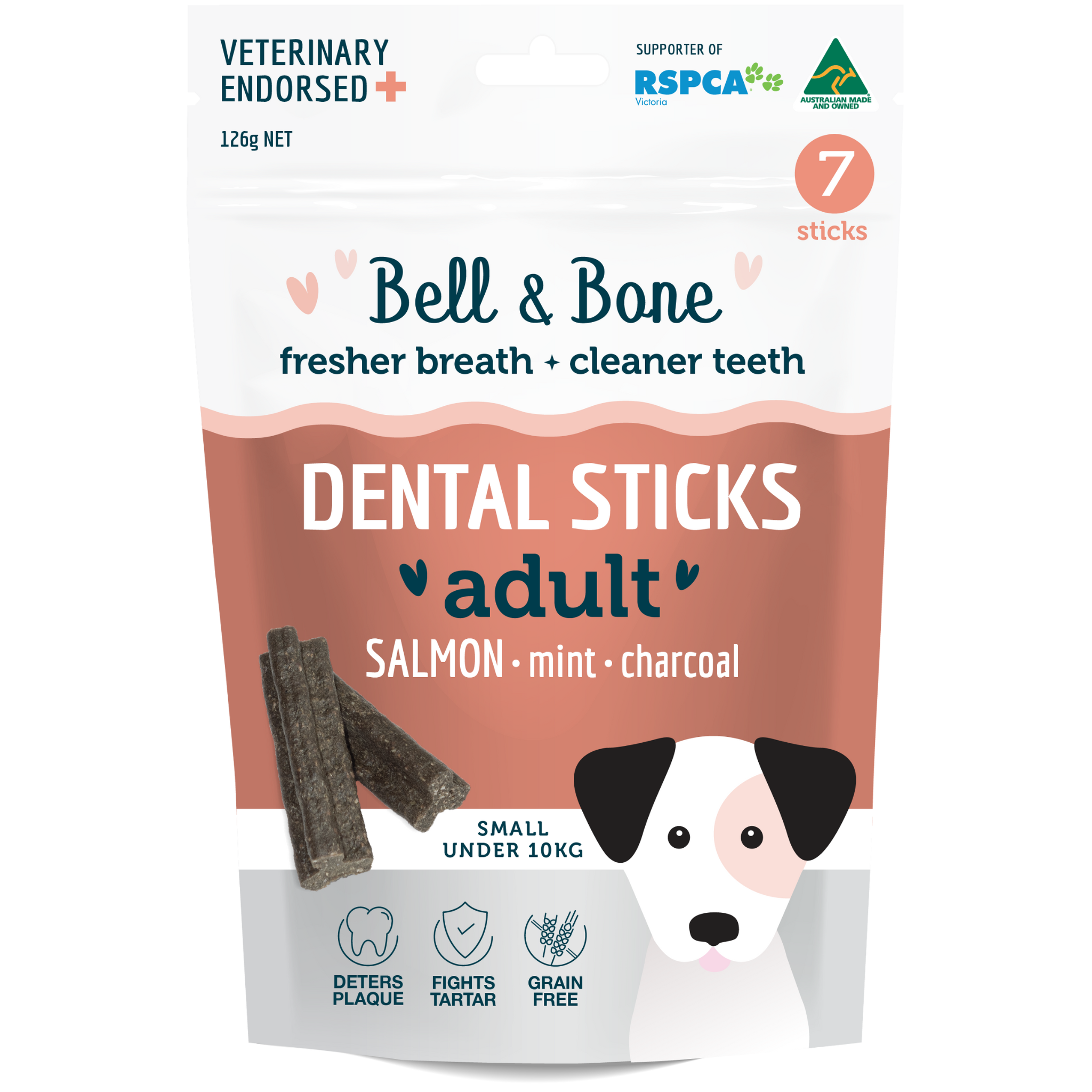 Charcoal for Dogs Salmon Mint and Charcoal Dog Dental Sticks