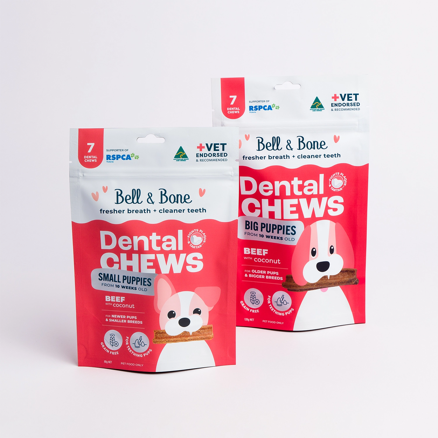 Puppy Dental Chews Beef Dental Dog Treats Beef and Coconut Dog