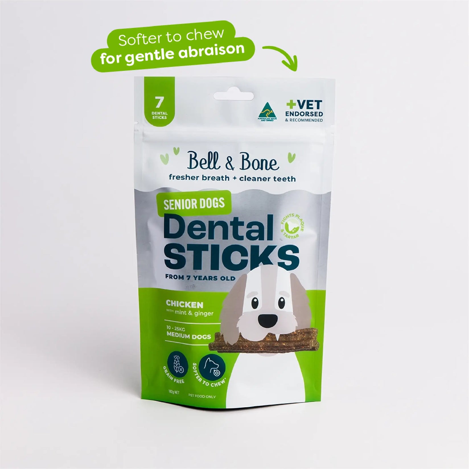 Senior Dog Dental Sticks - Chicken, Mint and Ginger