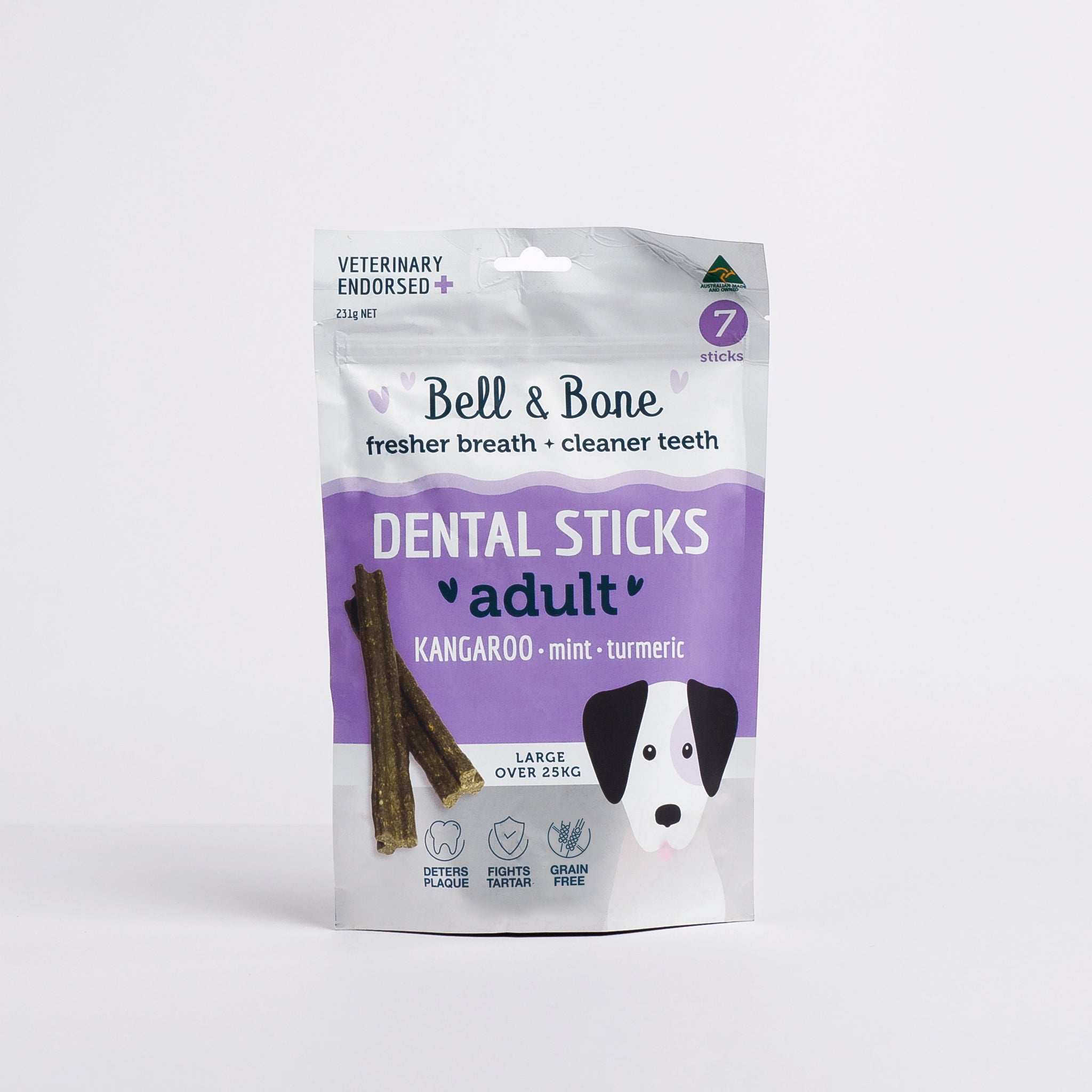 Kangaroo Dental Chews Kangaroo Dog Treats Kangaroo Mint Turmeric Dental Sticks Bell and Bone