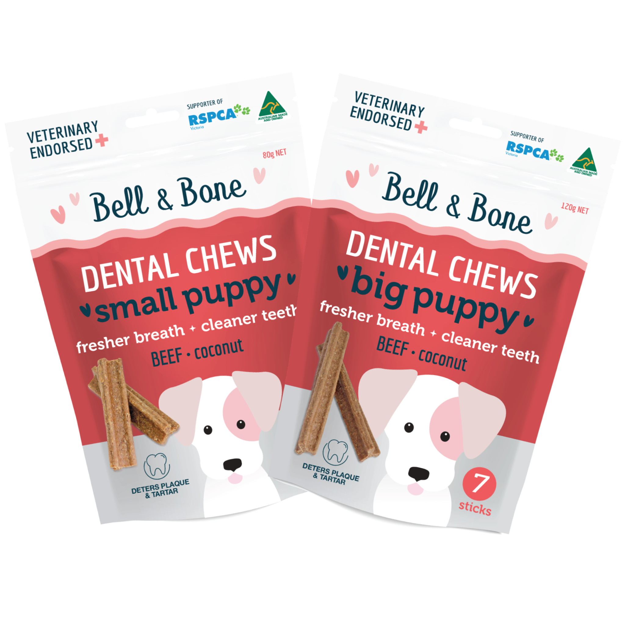 Puppy Dental Chews Beef Dental Dog Treats Beef and Coconut Dog Dental Sticks Bell Bone Bell and Bone